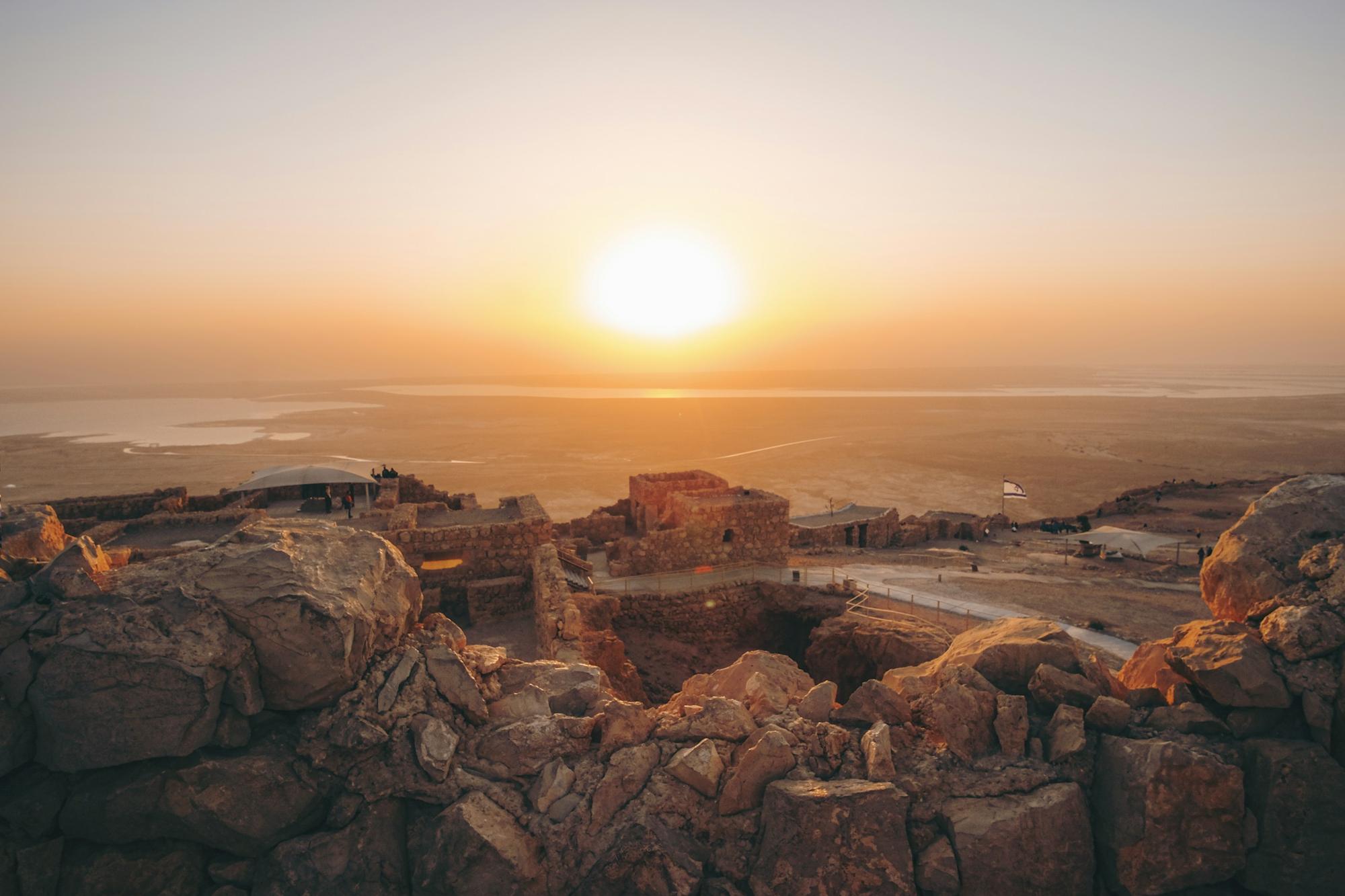 Sunrise over the Dead Sea from the top of Masada